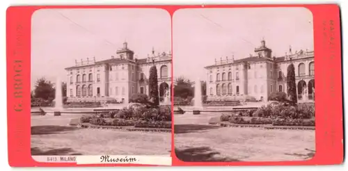 Stereo-Fotografie G. Brogi, Firenze, Ansicht Milano, Museum