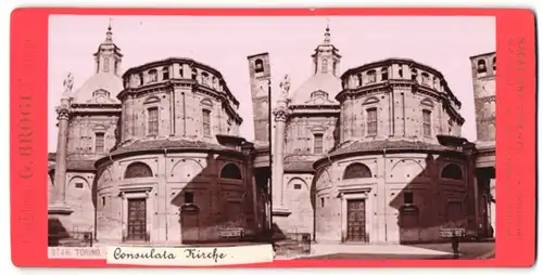 Stereo-Fotografie G. Brogi, Firenze, Ansicht Torino, Consulata Kirche
