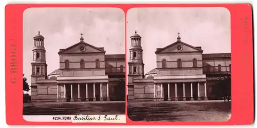 Stereo-Fotografie G. Brogi, Firenze, Ansicht Roma, Basilica S. Paul