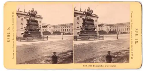 Stereo-Fotografie Gustav Liersch, Berlin, Ansicht Berlin, Kgl. Universität