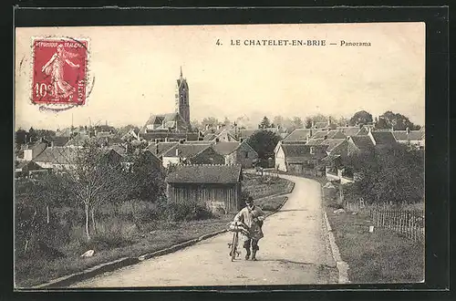 AK Le Chatelet-en-Brie, Strassenpartie am Ortseingang