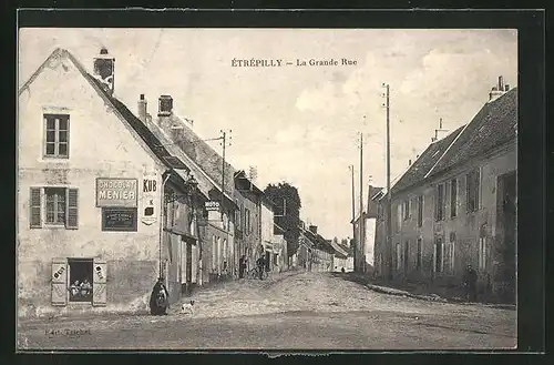 AK Étrépilly, La Grande Rue