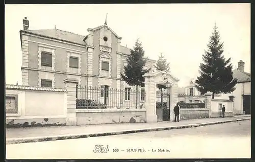 AK Souppes, Rue et la Mairie