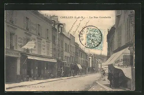 AK Chelles, la Rue Gambetta