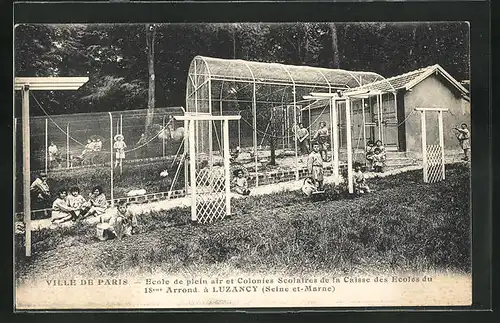 AK Luzancy, Ville de Paris, Ecole de Plein air et Colonies Scolaires de la Caisse des Ecoles 18 Arrond