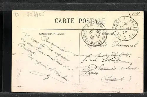 AK Longueville, La Poste, Postamt im Sonnenschein