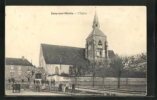 AK Jouy-sur-Morin, L`Église, Kirche