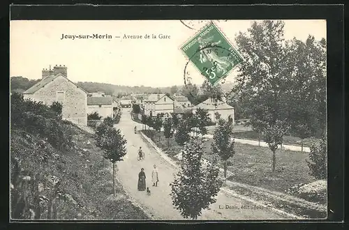 AK Jouy-sur-Morin, Avenue de la Gare, Strassenpartie