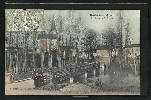 AK Roches-sur-Marne, le Pont de la Marne