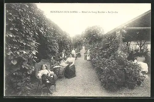 AK Montigny-sur-Loing, Hôtel du Long Rocher, Le Jardin