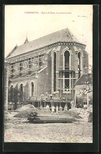 AK Dammartin, Eglise St-Jean, en construction