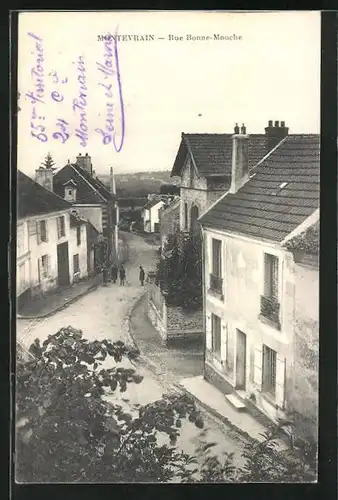 AK Montevrain, Vue en Rue Bonne-Mouche