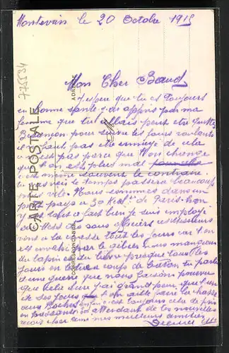 AK Montevrain, Vue en Rue Bonne-Mouche