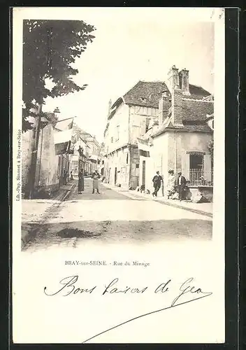 AK Bray-sur-Seine, Vue en Rue du Minage