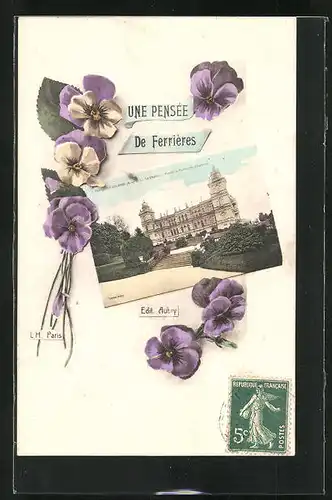 AK Ferrieres-en-Brie, Le Chateau, Facade et Perron des Chasseurs