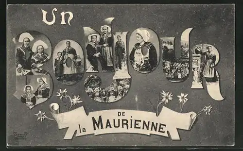 AK La Maurienne, Grusskarte mit lokaler Tracht