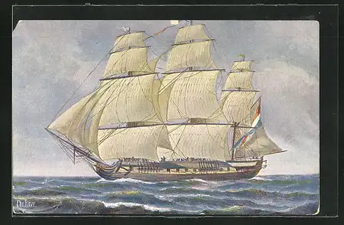 Künstler-AK Christopher Rave: Holländische Fregatte aus dem 18. Jahrhundert