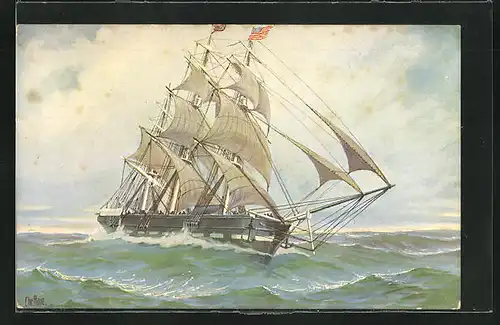 Künstler-AK Christopher Rave: Vollschiff Deutschland um 1847