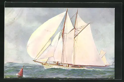Künstler-AK Christopher Rave: S. M. Jacht ` Meteor` 1907
