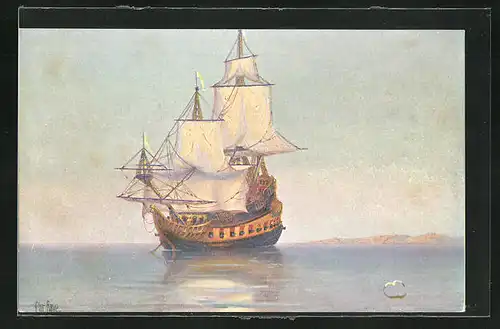 Künstler-AK Christopher Rave: Holländisches Kriegsschiff aus dem 17. Jahrhundert