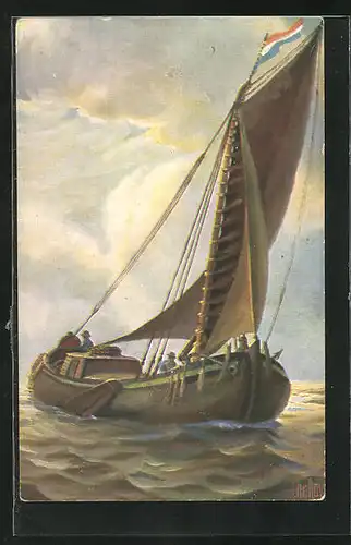 Künstler-AK Christopher Rave: Marine-Galerie, Karte Nr. 177, Holländ. Küstenfahrer