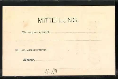 AK München-Neuhausen, Reklame für Josef Rotty in der Hindenburgstrasse 37 /I