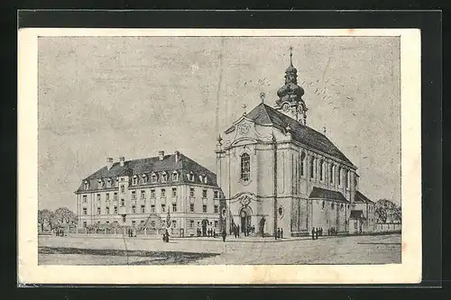 AK München-Neuhausen, Karmelitenkirche St. Theresia und St. Nikolaus, Hindenburgstrasse