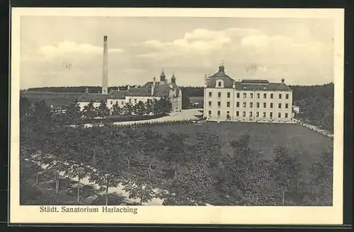 AK München-Harlaching, Städt. Sanatorium Harlaching, Aussenansicht