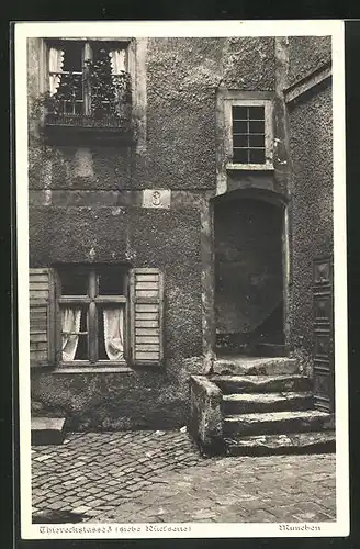 AK München, Haus, Thiereckstrasse 3, aus dem Frauenhofer als Lehrling gerettet wurde