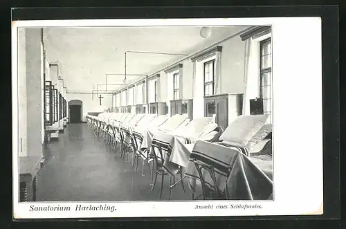 AK München-Harlaching, Schlafsaal im Sanatorium Harlaching