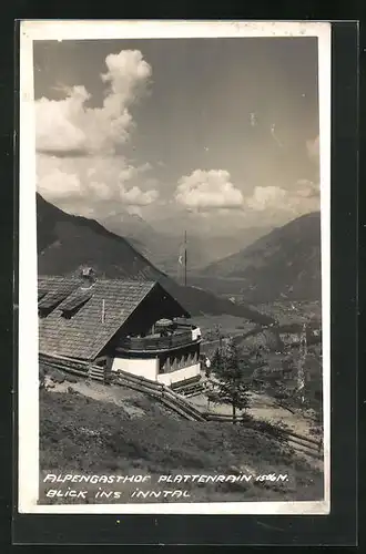 AK Arzl / Pitztal, Alpengasthof Plattenrain und Blick ins Inntal