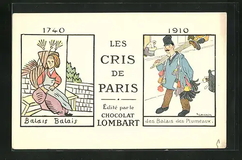 AK Chocolat Lombart, Les Cris de Paris 1740 - 1910