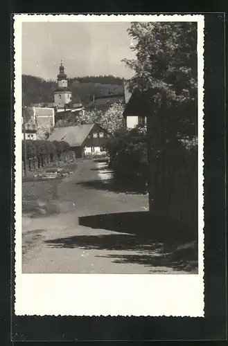 AK Attersee, Blick auf den Ort mit Kirche