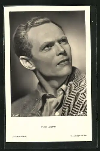 AK Schauspieler Karl John mit fragendem Blick
