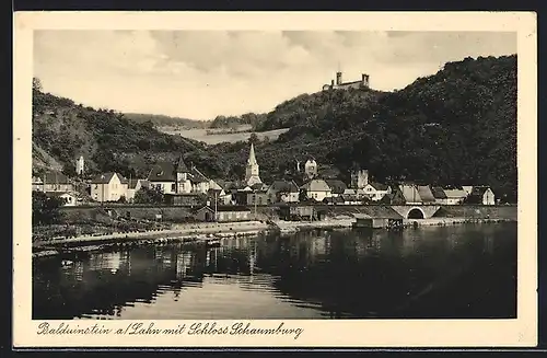 AK Balduinstein /Lahn, Ortsansicht mit Schloss Schaumburg