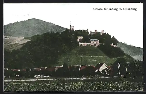 AK Ortenberg bei Offenburg, Ortsansicht mit Schloss