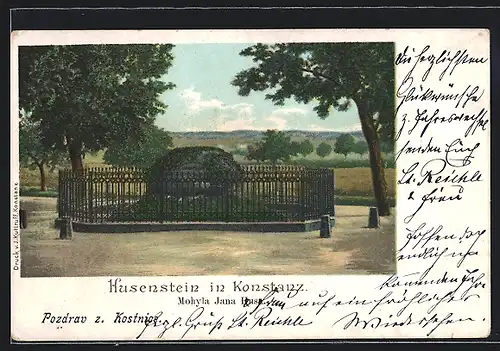 AK Konstanz a. B., Husenstein, Denkmal mit Umgebung