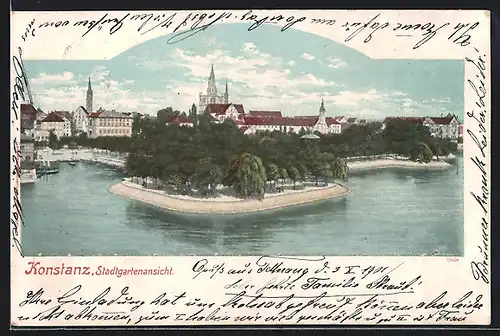 AK Konstanz, Stadtgartenansicht