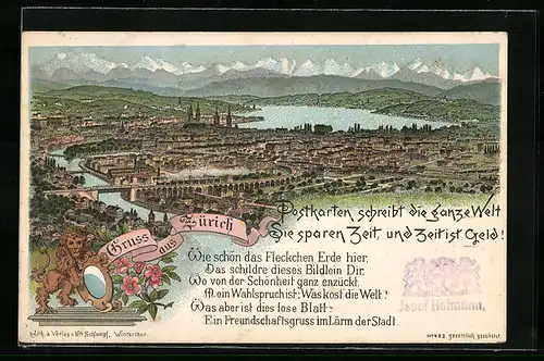 Lithographie Zürich, Ortsansicht