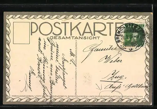 Künstler-AK Bremgarten, Gesamtansicht