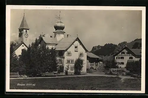 AK Parpan, Ortsansicht mit Kirche