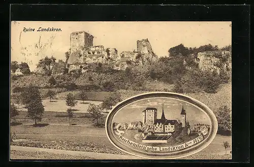 AK Leimen, Ruine Landskron mit Umgebung, Reichensteinsche Landskron Anno 1459