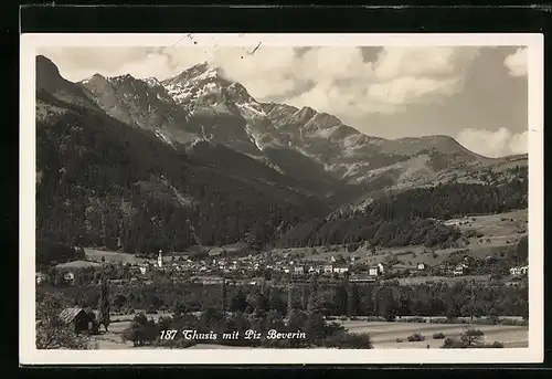 AK Thusis, Teilansicht mit Piz Beverin