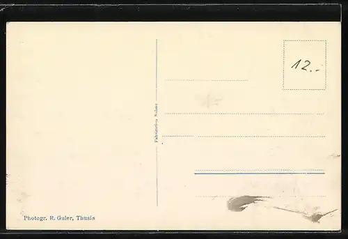 AK Thusis, Teilansicht mit Piz Beverin