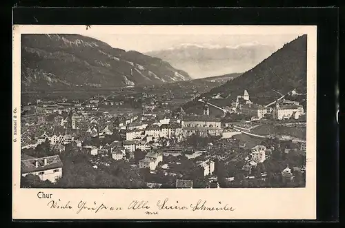 AK Chur, Teilansicht mit Bergen