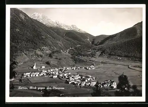 AK Zernez, Ortsansicht gegen den Ofenpass