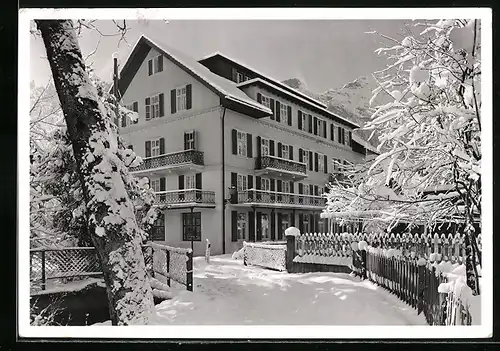 AK Engelberg, Hotel Marguerite im Winter