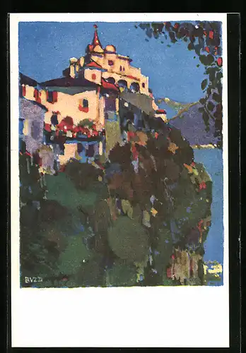 Künstler-AK Locarno, Madonna del Sasso