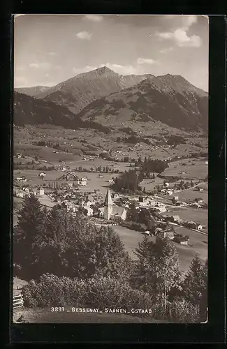 AK Gstaad bei Saanen, Ortsansicht mit Kirche