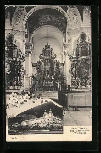 AK Disentis, Inneres der Abteikirche
